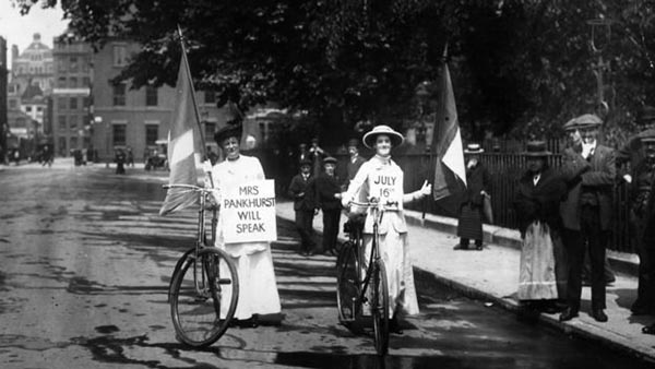 July 1914: Suffragettes advertise a meeting at which Emmeline Pankhurst will speak