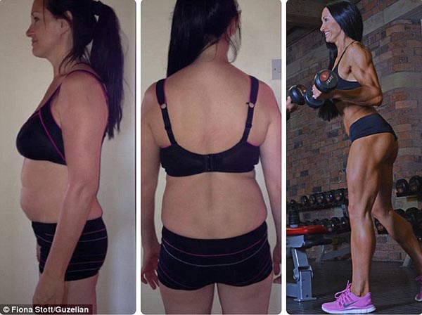 Fiona would also spend 30 minutes each day on the stairmaster doing cardio exercise to burn fat Read more: http://www.dailymail.co.uk/femail/article-3345696/Eleven-stone-mother-two-transformed-champion-bodybuilder-just-10-MONTHS-partner-sent-healthy-eating-plan.html#ixzz3tNkIXotv Follow us: @MailOnline on Twitter | DailyMail on Facebook