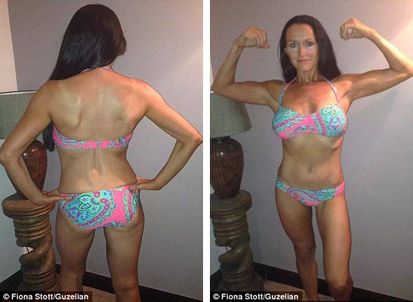 Fiona Stott, pictured in January, before she started her training, also weighing 8.5 stone but carrying more body fat. Of her eating plan, she said: 'I was allowed one cheat meal a week where I could indulge in something like lasagne and chips with a pudding and also some wine' Read more: http://www.dailymail.co.uk/femail/article-3345696/Eleven-stone-mother-two-transformed-champion-bodybuilder-just-10-MONTHS-partner-sent-healthy-eating-plan.html#ixzz3tNmDt5u8 Follow us: @MailOnline on Twitter | DailyMail on Facebook